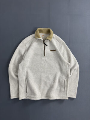 Blusa Timberland Half Zip Forrada em Sherpa – Off White